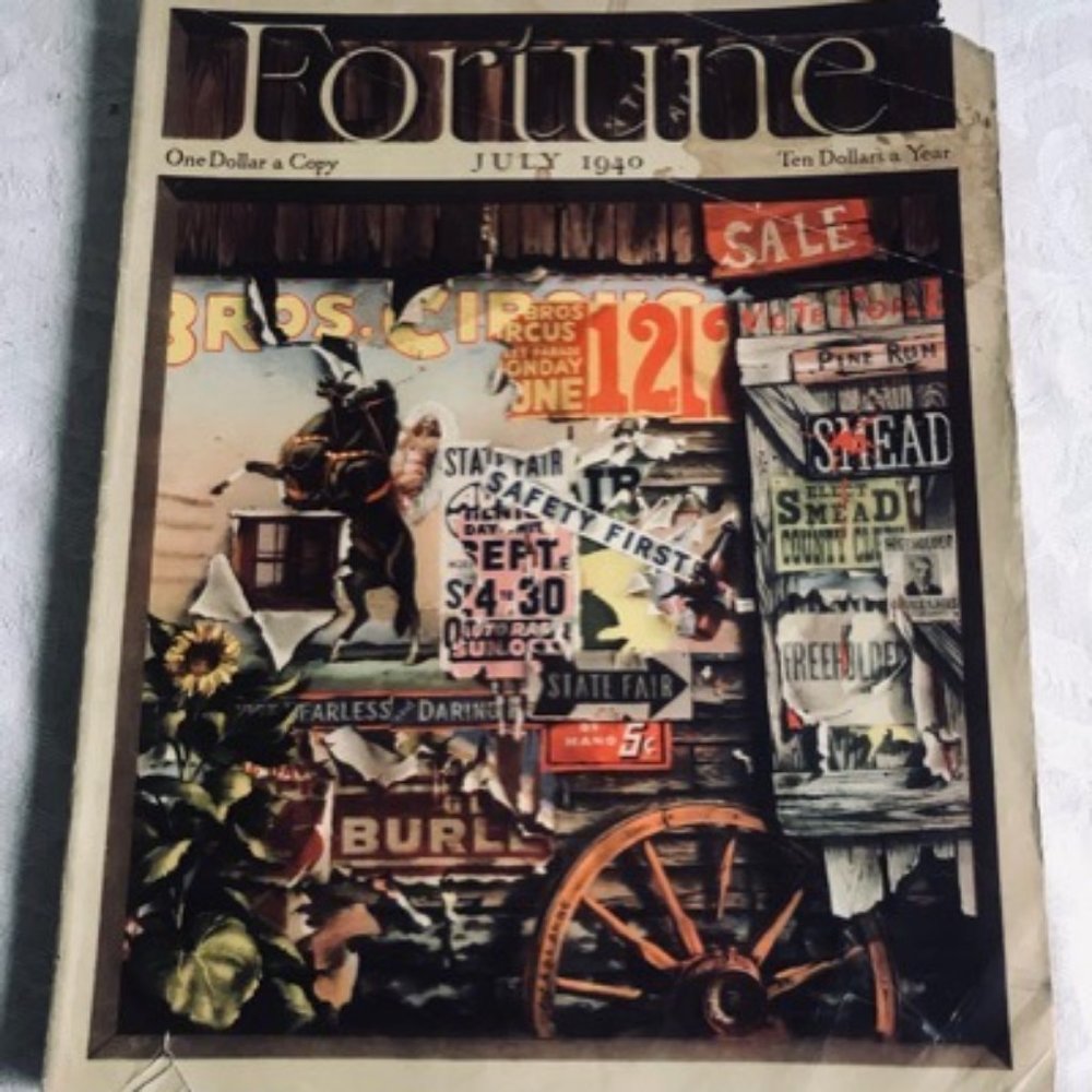 Fortune Magazine July 1940 Vintage Good 148 Pages Art Cover by Allan Saalburg